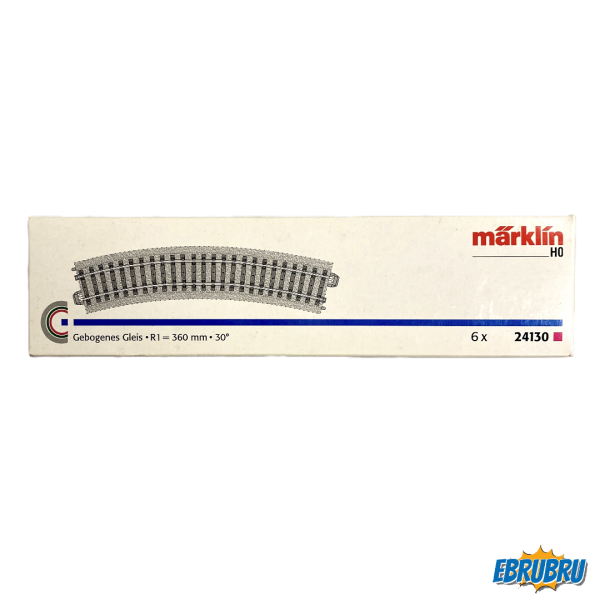 6 rails courbes R1 30° MARKLIN 24130