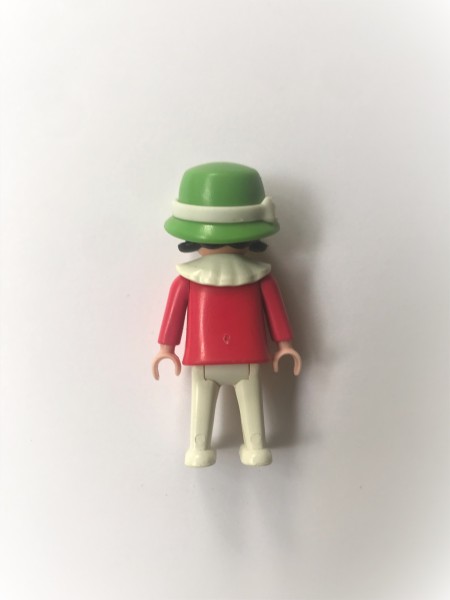 Fille brune avec une robe rose foncé et un col blanc Playmobil 5323 / 5403