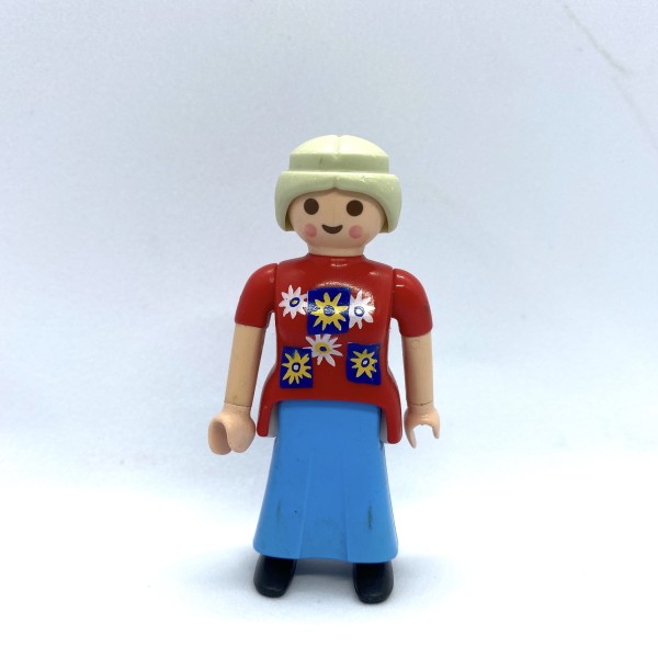 Fermière, cheveux gris, longue jupe bleue PLAYMOBIL 4492