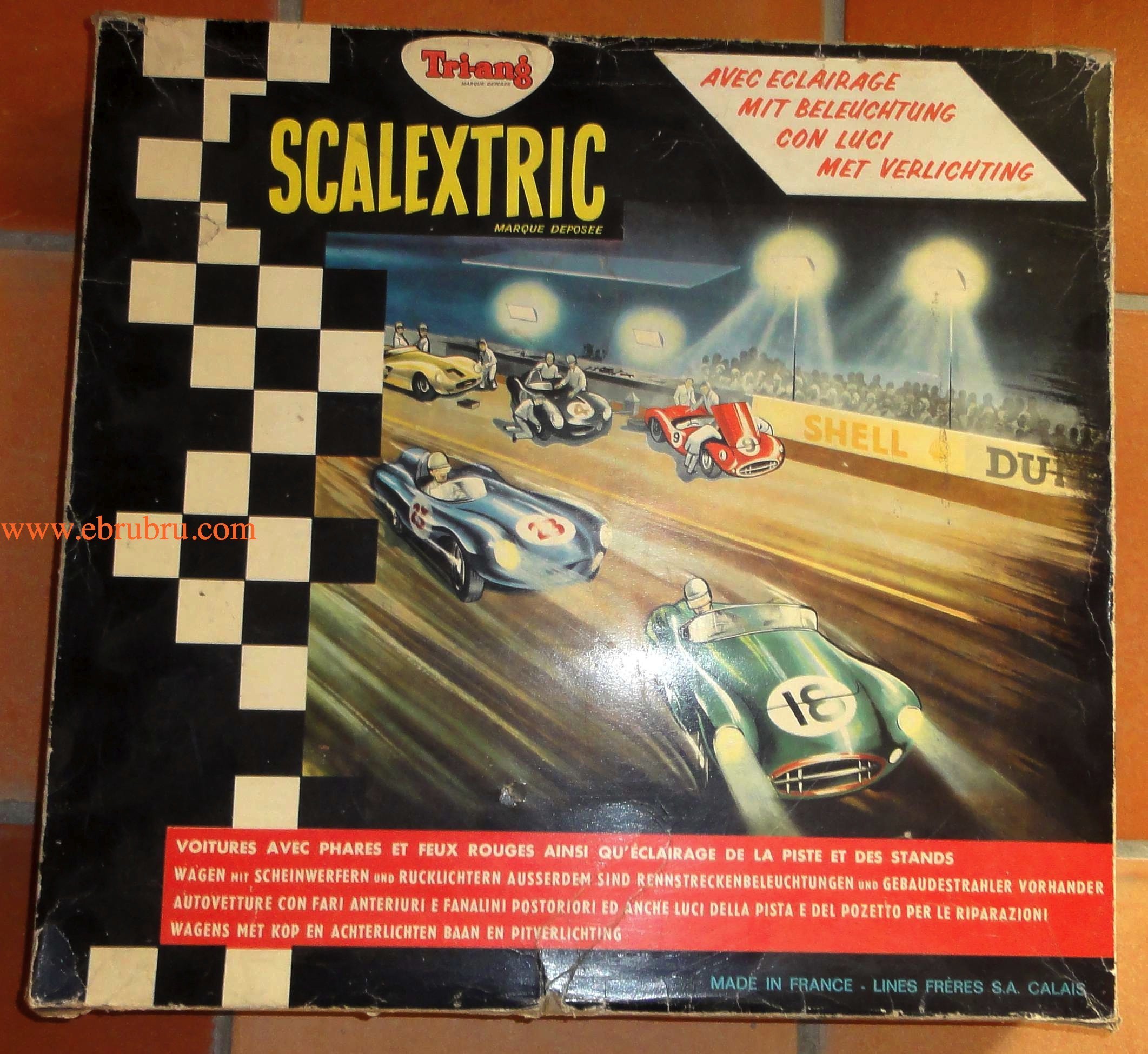 Coffret CM34 Scalextric avec eclairage rare