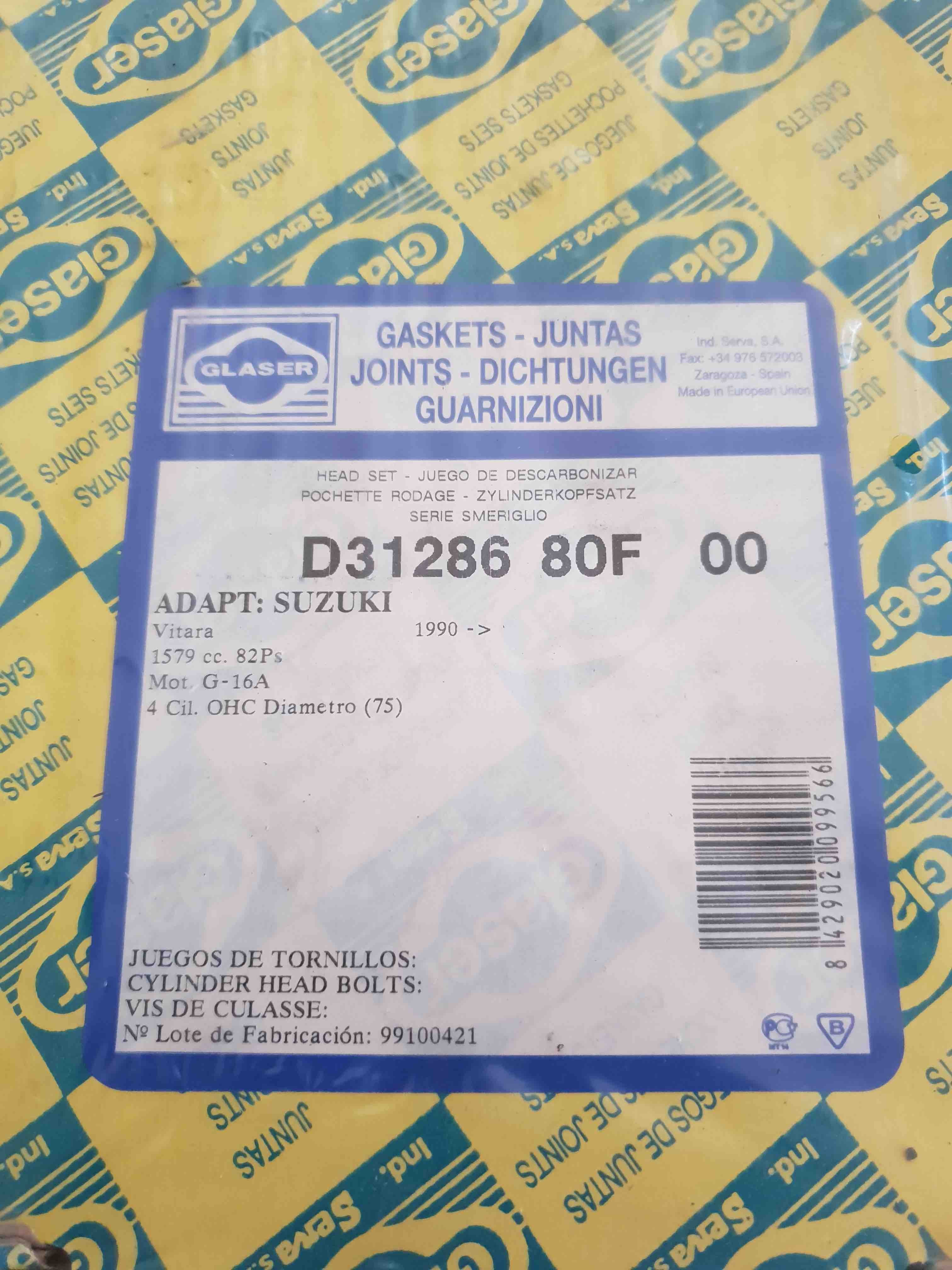 SUZUKI D31286 POCHETTE RODAGE GLASER JOINTS