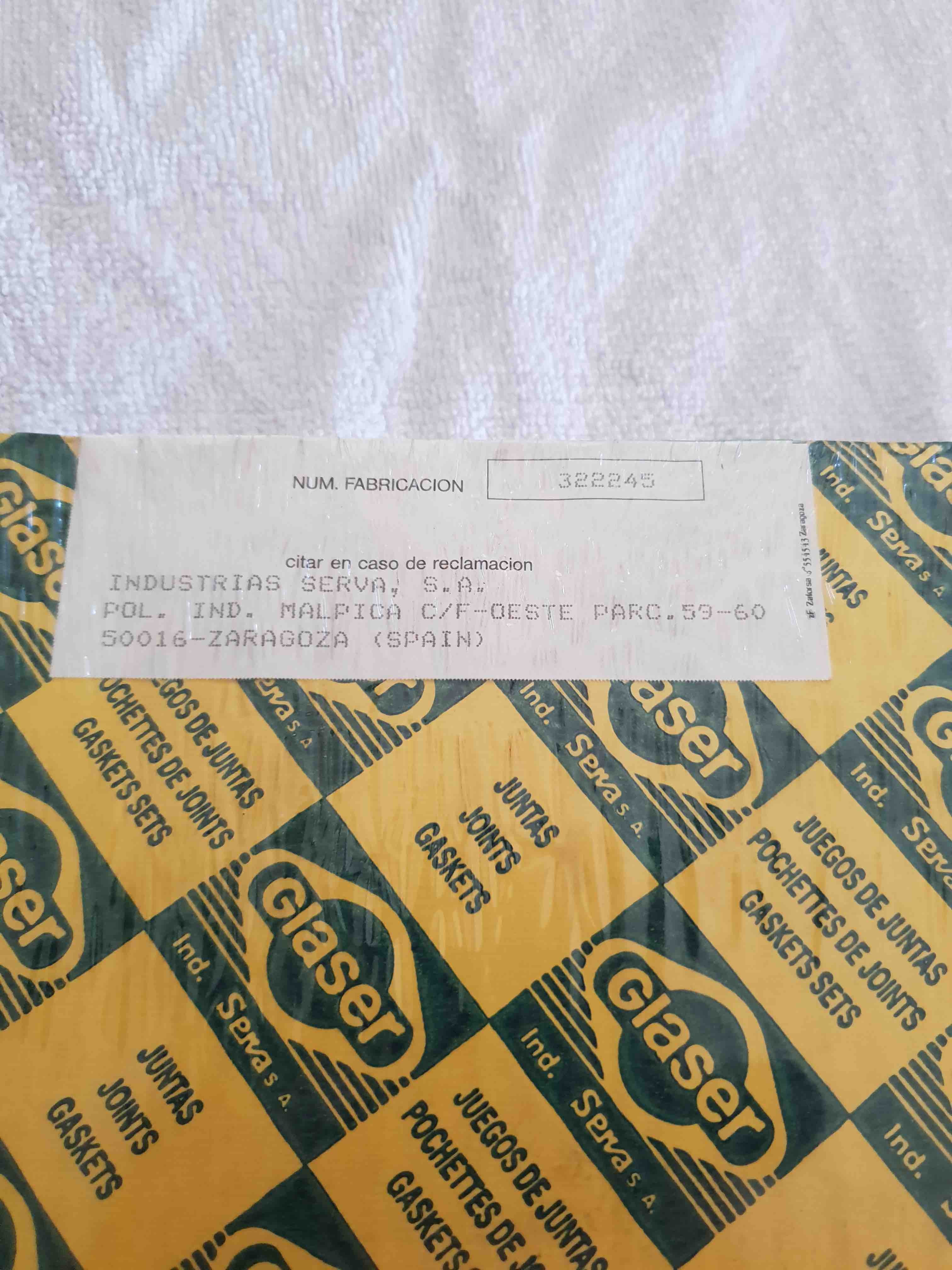 PEUGEOT POCHETTE DE RODAGE D30759 GLASER JOINTS