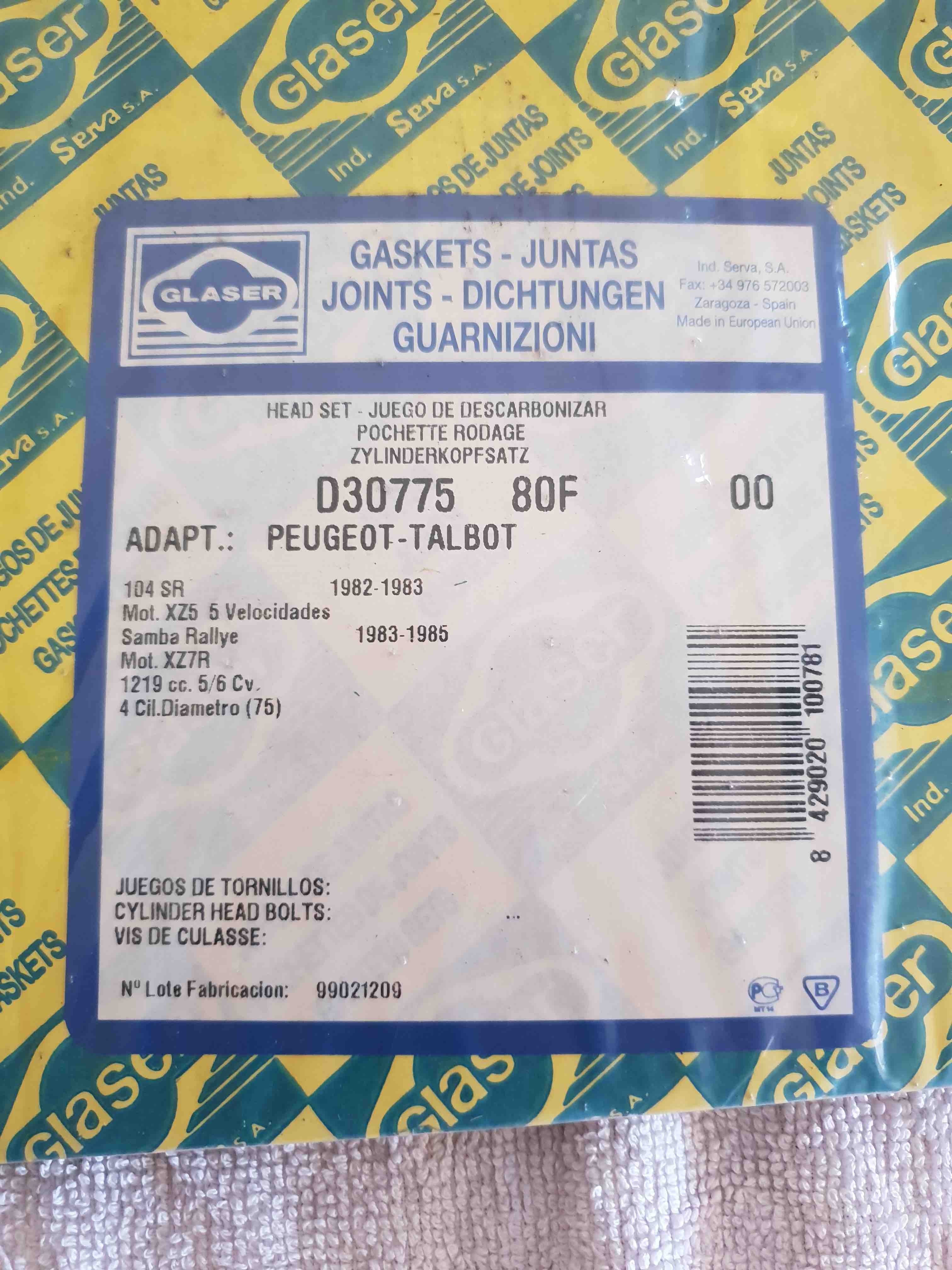 TALBOT POCHETTE DE RODAGE D30775  GLASER JOINTS