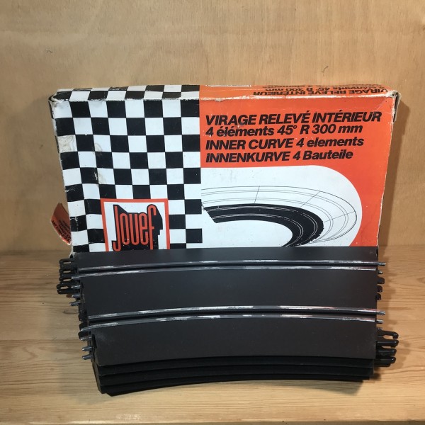 4 virages relevés intérieurs 45°R 300mm Jouef réf 3430
