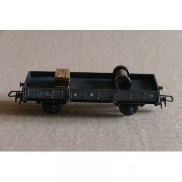 WAGON  PLAT OCEM 1919 DEUX ESSIEUX  MARQUE VB REF 41 CAISSE ET CABLE SNCF