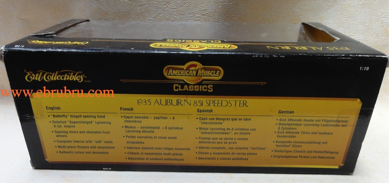 VOITURE ERTL AMERICAN MUSCLE  1935 Auburn Speedster 851 noire ref 7994