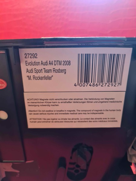 EVOLUTION AUDI A4 DTM 2008 AUDI SPORT TEAM ROSBERG CARRERA REF 27292 