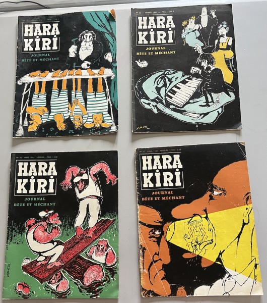 4 Hara-Kiri mensuel n°24, 25,26 et 27  années 1963