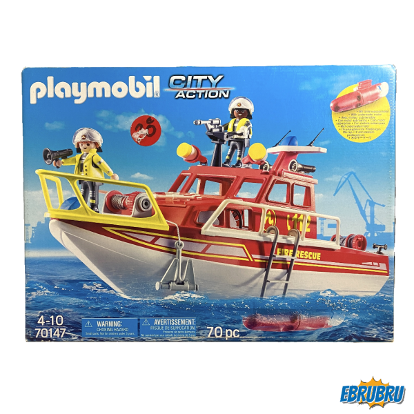Bâteau de sauvetage et pompiers PLAYMOBIL 70147