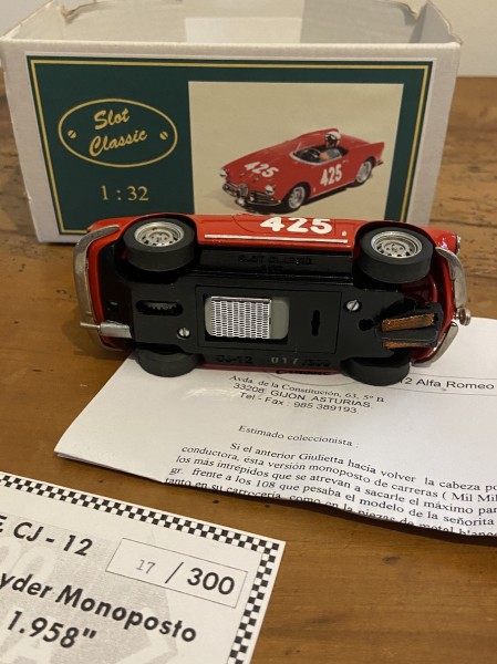 ALFA ROMEO SPYDER MONOPOSTO  MILLE MIGLIA 1.958  SLOT CLASSIC CJ 12 RTR 