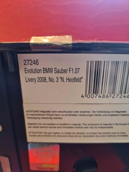 EVOLUTION BMW SAUBER F1 07 LIVERY 2008 NO 3 N HEIDFELD CARRERA REF 27246