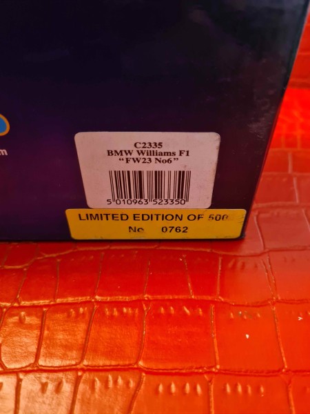BMW WILLIAMS F1 FW 23 NO 6 EDITION LIMITÉE 762/5000 SCALEXTRIC REF C2335 