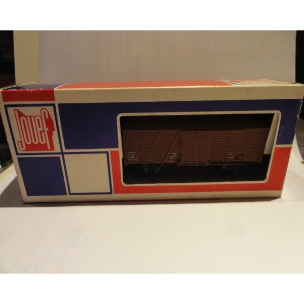  WAGON COUVERT BRUN 2 ESSIEUX SNCF HO  JOUEF EN BOITE D'ORIGINE REF 6836