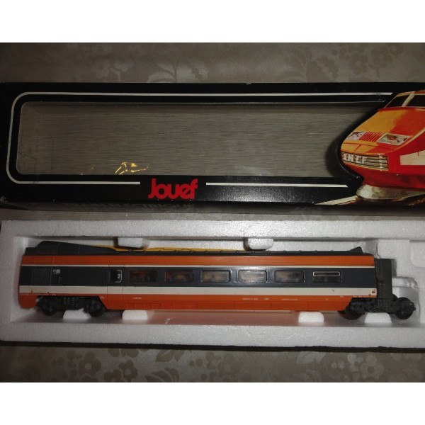 VOITURE REMORQUE D'EXTREMITE 2E CL TGV SUD EST AVEC BOGIE INTERMEDIAIRE SNCF JOUEF REF 5801