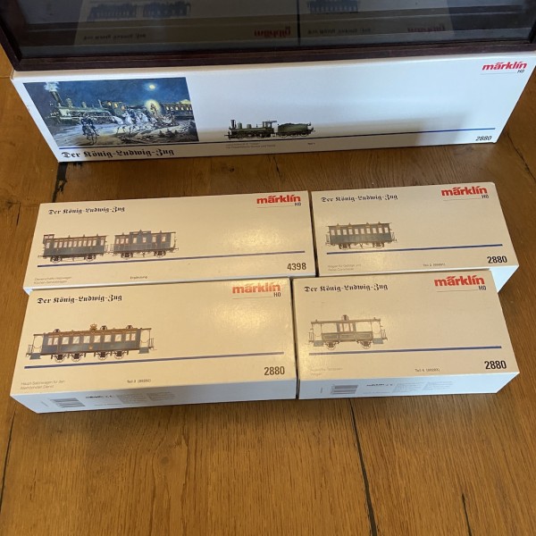 Der König Ludwig Zug Rame du Kaiser 2680 2880 4398 HO Marklin eBoite bois et  poster