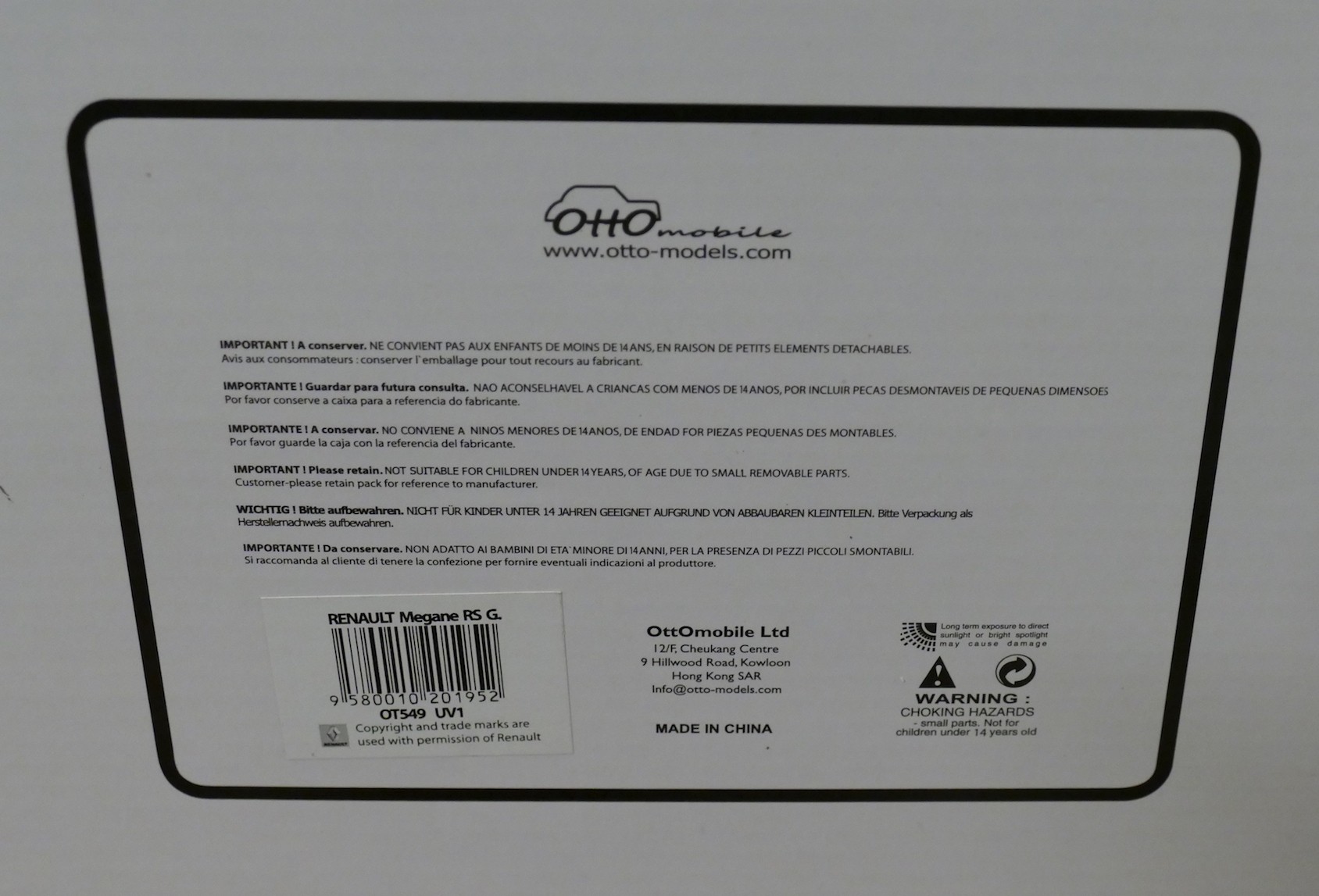 Renault megane 3 rs BRI gendarmerie 1/18 1:18 otto ottomobile ottomodels