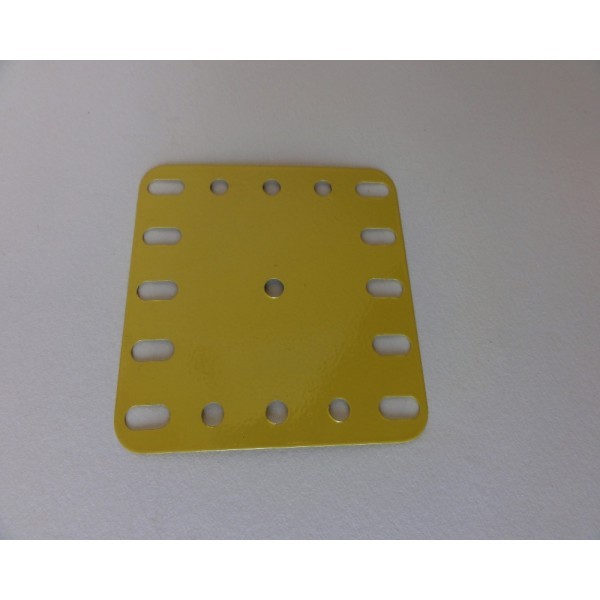 Plaque 60 x 60 mm plastique jaune  Meccano 