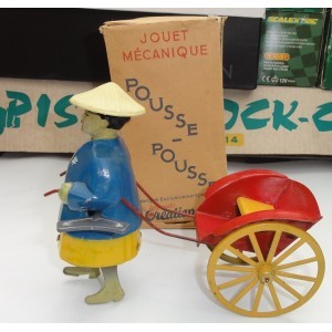 POUSSE POUSSE JOUET MECANIQUE CRÉATION PARIS  BOITE ET CLÉ