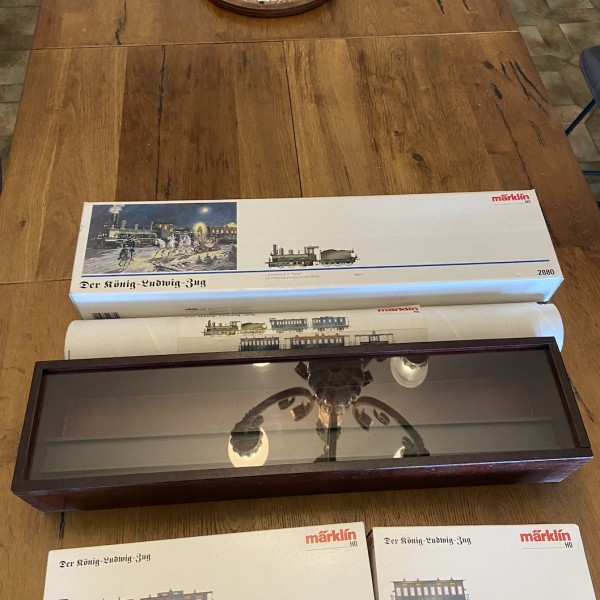 Der König Ludwig Zug Rame du Kaiser 2680 2880 4398 HO Marklin eBoite bois et  poster