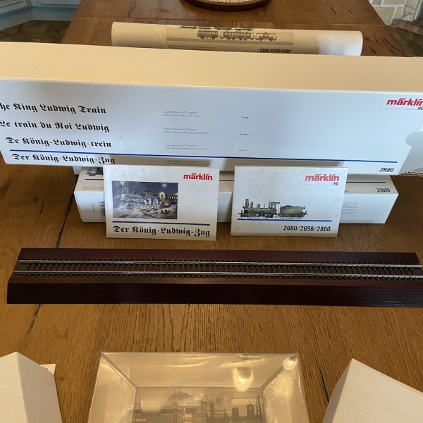 Der König Ludwig Zug Rame du Kaiser 2680 2880 4398 HO Marklin eBoite bois et  poster