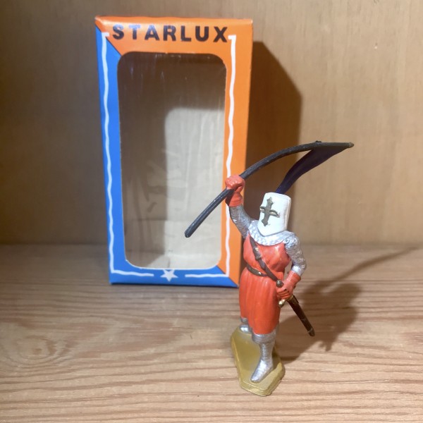 CHEVALIER PORTE ORIFLAMME  PIED BLANC STARLUX MOYEN ÂGE RÉF 6024
