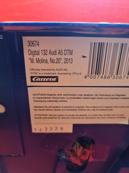 AUDI A5 DTM M MOLINA NO 20 2013 CARRERA DIGITAL 132 REF 30674 