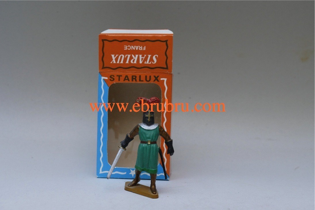 Soldat Moyen Âge Chevalier avec casque et épée Starlux 6032 Pied or