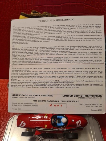 F555 SUPERSCALO 1955 UMBERTO MAGLIOLI 12 CARTRIX REF 942 