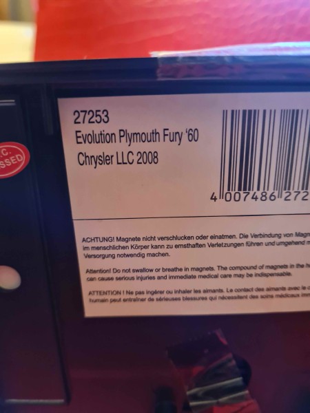 EVOLUTION PLYMOUTH FURY 1960 CHRYSLER LLC 2008 CARRERA REF 27253 