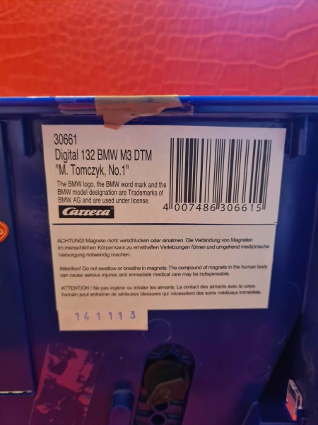 BMW M3 DTM M TOMCZYK NO 1 CARRERA DIGITAL 132 REF 30661 