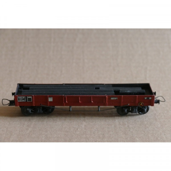 WAGON  PLAT TP DEUX BOGIES  MARQUE VB REF 47 TUYAU SNCF