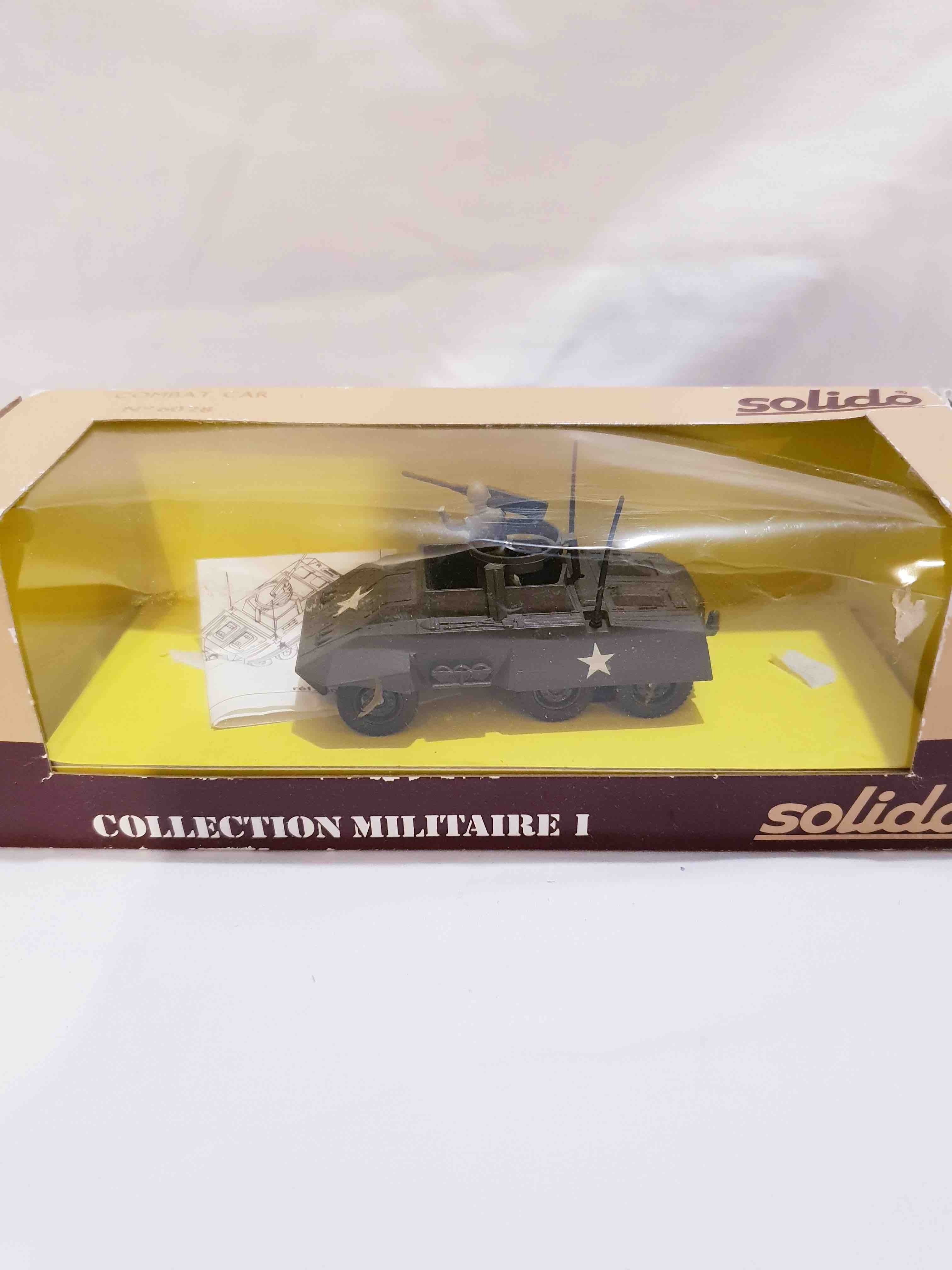 SOLIDO COMBAT CAR 6028 COLLECTION MILITAIRE MAINS CASSÉE