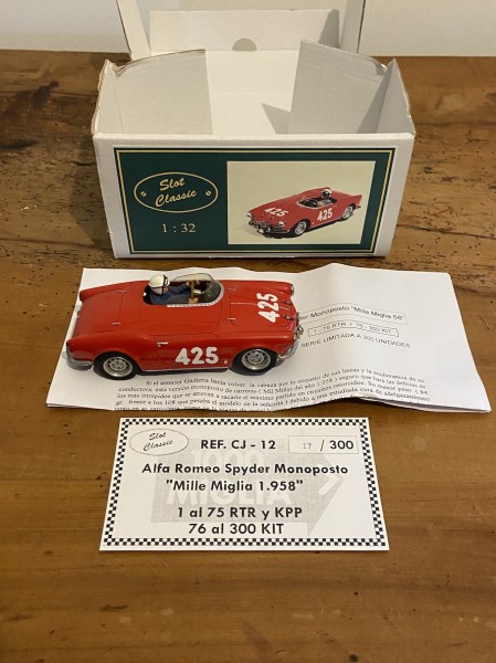 ALFA ROMEO SPYDER MONOPOSTO  MILLE MIGLIA 1.958  SLOT CLASSIC CJ 12 RTR 
