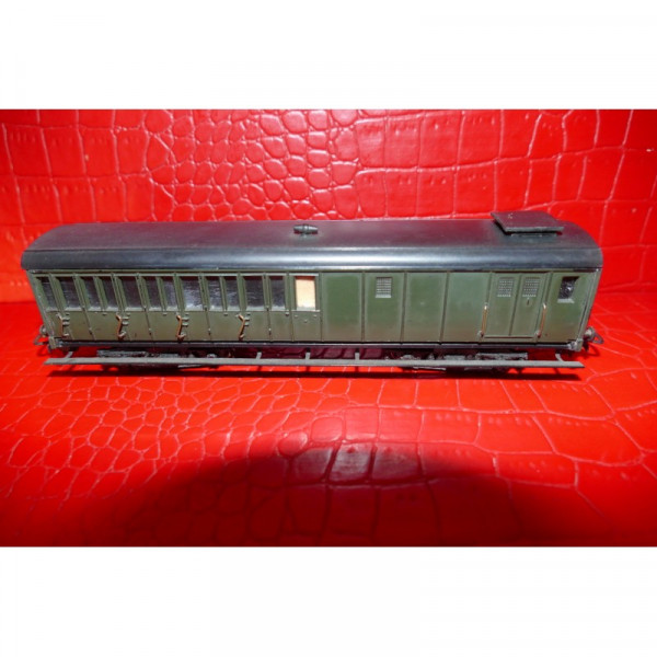 MMM RG TRAIN VOITURE MIXTE SNCF A PORTIERES LATERALE 16 CM HO 3 eme CLASSE