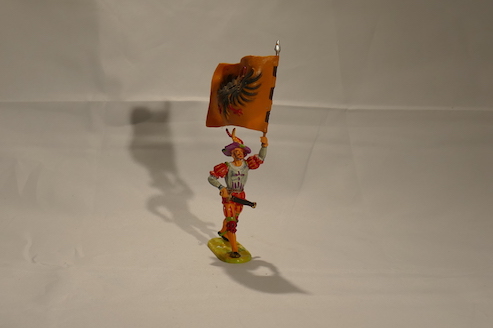 LANSQUENETS MARCHANT AVEC DRAPEAU ELASTOLIN REF 9003