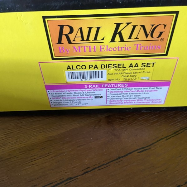ALCO PA AA DIESEL SET AVEC PROTO SOUND TCA 1999 CONVENTION MTH RAILKING 30-2172-1