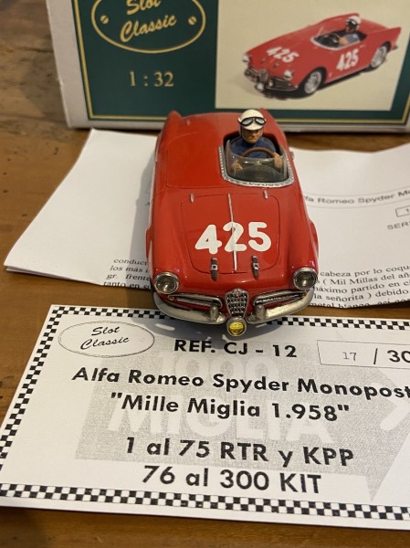 ALFA ROMEO SPYDER MONOPOSTO  MILLE MIGLIA 1.958  SLOT CLASSIC CJ 12 RTR 