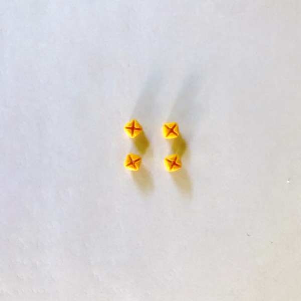 Attaches Clips jaunes Murs bâtiments / Lot de 4 / Playmobil