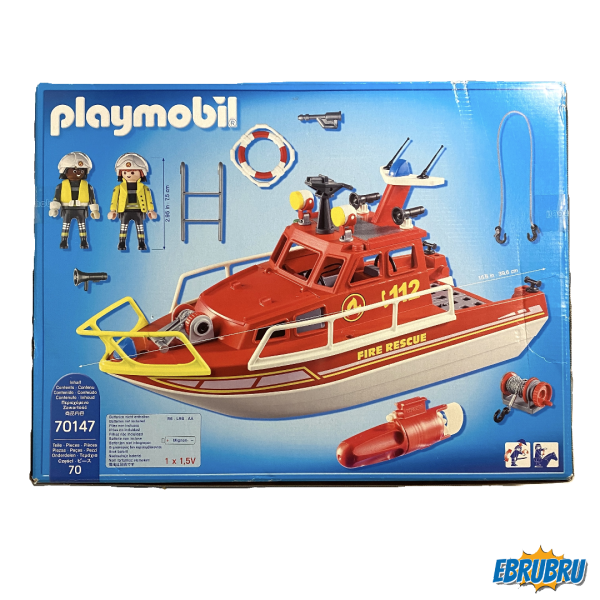 Bâteau de sauvetage et pompiers PLAYMOBIL 70147
